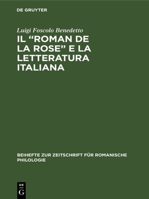cover image of Il "Roman de la rose" e la letteratura italiana